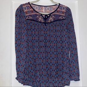 Xhilaration Boho Blouse with Elastic Sleeve